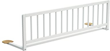 Webaby - Barandilla de cama para niños 117cm SIDO Blanco en Madera - 117 x 34,5 x 31 cm | Barrera de seguridad contra caídas | 18 meses a 5 años | para colchón altura 10 a 16 cm