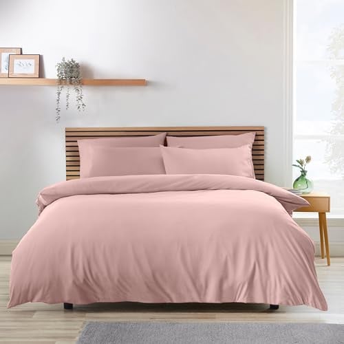 Catherine Lansfield So Soft Non-Iron King Duvet Cover Set Blush Pink