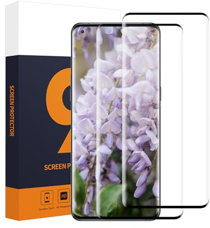 Carantee 2 Pack Verre Trempé pour OPPO Find X5 Pro 5G, 9H Résistante Aux Rayures Protection Écran, Anti-Huile, Sans Bulle, Couverture 3D, 0,33mm HD Haute Sensibilité OPPO Find X5 Pro Vitre Protection