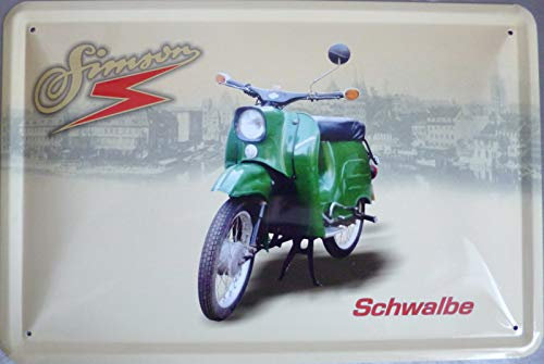 Blechschild 20x30cm - Schwalbe grün DDR Moped Simson