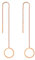 JewelryWe Schmuck Durchzieher Ohrringe Edelstahl Rund Kreis Lange Kette Einfädler Ohr Linie Ohrhänger für Frauen Mädchen, Rosegold