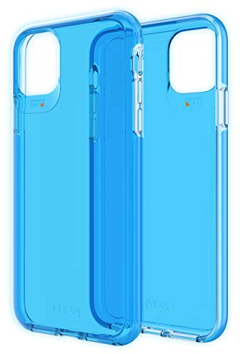 Gear4 Palace Neon Kompatibel mit iPhone 11 Pro Max Hülle, erweiterter Aufprallschutz mit integrierter D3O-Technologie, Anti-Vergilbung, Handy Schutzhülle - Neon Blau, 36606