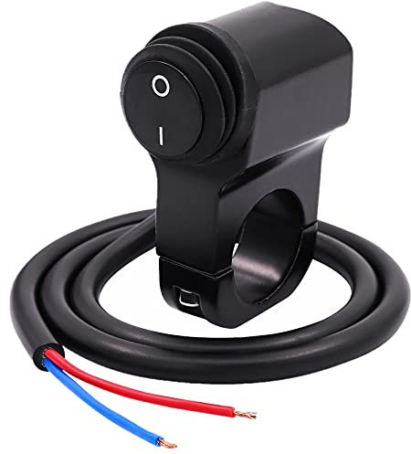 Waterproof Solid AL Alloy IP68 Toggle Switch for Motorcycle Handlebar, Ourbest 12V Dirt Bike Light Switch - Fits 7/8 Handlebars Black
