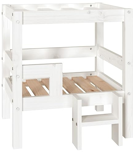 vidaXL Dog Bed, Durable Solid Pine Wood, Comfy Design, Minimalistic, Classic White, Easy Assembly