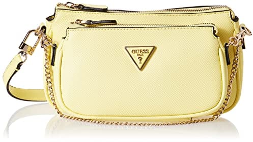 GUESS Women Noelle DBL Pouch Crossbody Bag, GELB