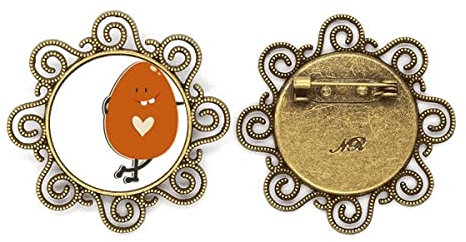 Broche fleur d'œuf marron pour filles, M