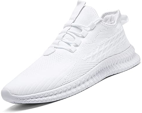 FUJEAK Women's Trainers, Sports Shoes, Lightweight Fashioh Trainers, Shoes, Road Running Shoes, Running Shoes, Walking Shoes weiß EU 38