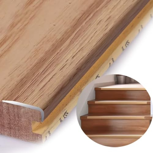 NILZA Treppenkantenprofil Treppenprofil Winkelprofil Stufenkantenprofil Metall Treppenkante Für Parkett Und Laminat, Länge 90 cm (Color : Wood, Size : L90cm*W3.5cm*2cm)