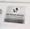 Deluxe silver effect toilet notice sign - Please do not flush sanitary products, paper towels or cleaning wipes down the toilet. use the bin provided. 100mm x 100mm sticker. Self adhesive label