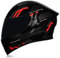 Woljay Full Face Flip Up Motorcycle Modular Helmet Integrated Motorbike Dual Visor for Adults Men Women Moped Street Racing DOT Approved (M,Count Black Red - Smoke Visor)