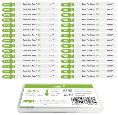 RRRST 30pcs T111C Lame Per Seghetto Alternativo, Tagli Rapidi e Grossolani 4-50mm, Per Legno Morbido, Truciolato, Compensato, Pannelli di Fibra