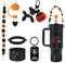 BELSITA Halloween Stanley Cup Accessories Set - Black Cartoon Witch Hat Design Water Bottle Handle Strap, Silicone Boot, Charms for 30/40oz Tumbler (7Pcs Pumpkin)
