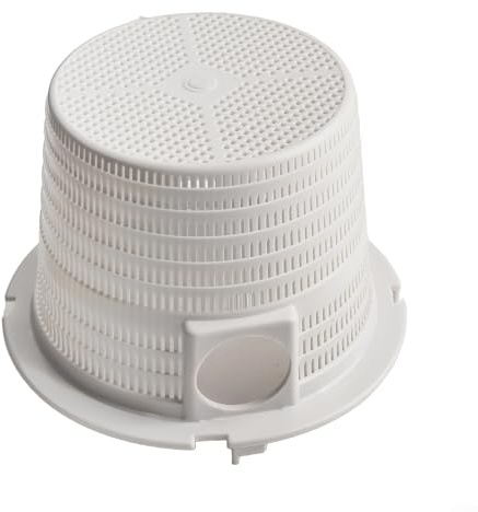 Feeshoppher Skimmer Basket for Paramount SP5000 Swimming Pool, Replacement Filter Basket with Front Hole and Locking Tabs, 223mm Top Diameter x 145mm Height, White