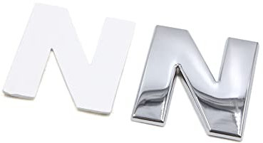 sourcing map Silberfarbener Metall-Alphabet-Aufkleber in Buchstabenform N für das Auto
