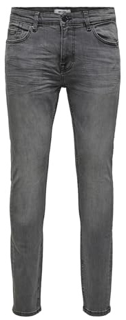 Only & Sons Men's Onswarp Grey Dcc 2051 Noos Skinny Jeans | Skinny fit jeans