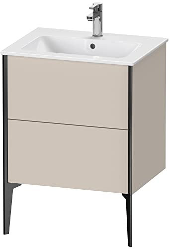 Duravit XViu 4481 Waschtischunterbau stehend, 2 Auszüge, für Waschtisch ME by Starck 233663, 610x480 mm, Farbe (Front/Korpus): schwarz matt/Taupe - XV44810B291