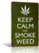 Targa in metallo in stile vintage con scritta Keep Calm and Smoke Weed