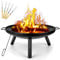 Outdoor Fire Pit, Garden Patio Heater Charcoal Log Wood Burner, Steel Fire Bowl for BBQ Camping Picnic Diameter 60 cm
