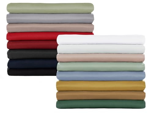 Blumtal Basic Bettlaken 220 x 275cm - Pflegeleichtes Betttuch aus weichem, gebürstetem Mikrofaser-Gewebe, ohne Gummizug, Light Olive Green - grün