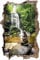 3D-Effekt Wandtattoo Aufkleber Durchbruch selbstklebendes Wandbild Wandsticker Stein Wanddurchbruch Wandaufkleber Tattoo,Zen Steine vor Wasserfall,Größe:50x75cm
