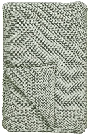 Marc O'Polo Plaid Nordic Knit Soft Green 130x170 cm Wohndecke Plaid Wohnzimmerdecke Kuscheldecke Decke Sofadecke kuschelig warm Wohnzimmerverschönerung Überwurf gemütlich Garden Green 130x170
