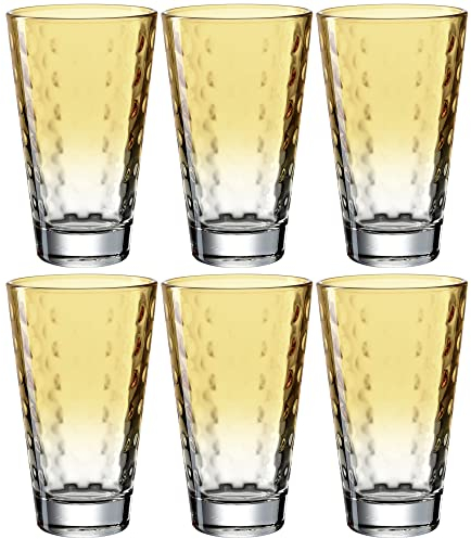 LEONARDO HOME 025903 Trinkglas OPTIC 6er-Set 300 ml apricot, Glas, Gelb