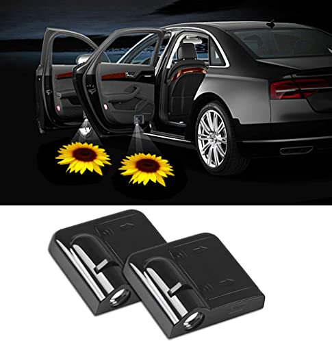 NewL 2 Pcs Led Car Door Welcome Light for Sunflower Logo Symbol Projector Lights Ghost Shadow Light