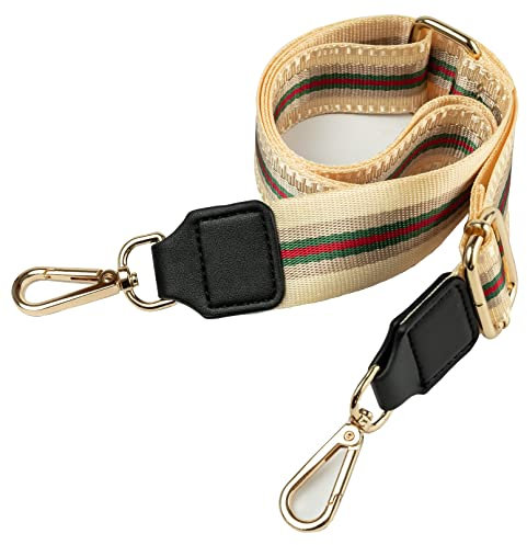Verstellbarer Schultergurt für Taschen Taschengurt Breit 5cm Lang 80-135cm Bunt Elegant und Komfortabel Taschengurte zum Wechseln für Damen und Herren (Beige Grün Rot)