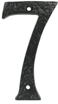 UAP House Numbers - 4 Inch Black Iron Door Numbers, Rustic Address Number Screw Fix For Front Doors And Gates, Made of Solid Cast Iron (Number 7)