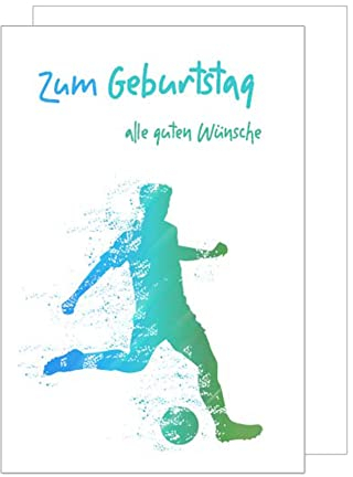 Edition Seidel Premium Geburtstagskarte mit Umschlag. Glückwunschkarte Grusskarte Billet Geburtstag Happy Birthday Mann Frau einzelne eine Sprüche Karte Fussball (G3038 SW022)