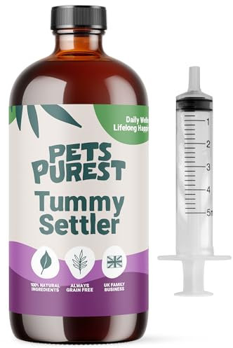 Pets Purest Tummy Settler for Dogs, Cats & Pets - 100% Natural Fast Acting Relief for Digestion, Diarrhoea, Constipation & More - Liquid Paste Digestive Supplement with Easy Syringe - 250 ml