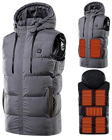 Shuanghao Heizweste Beheizbare Beheizte-Weste Heat-Jacke Wärmeweste - für Herren Damen Winter Heating vest Leichte Washable USB Verbindung,3 einstellbar Temperaturfür Beheizbare Heizweste