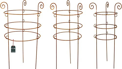 KOTARBAU® 3er Set Edelrost-Rankhilfe Deko-Blumenringstütze 3 Ringe