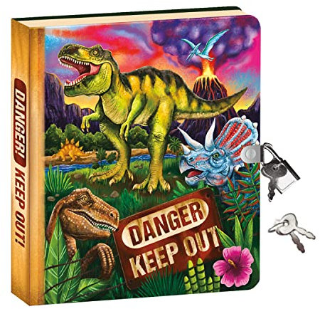 Peaceable Kingdom Kids Diary With Lock and Key Now with Spare Keys (Dinosaur Glow in the Dark)
