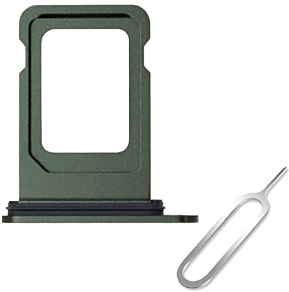 Cemobile SIM-Kartenfach Slot Halter Ersatz für iPhone 13 Mini 5,4 Zoll (Einzel-SIM-Version) mit wasserdichtem Gummidichtungsring + SIM-Kartenfach offener Auswurfstift (grün)