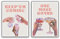 UNXIS Lot de 2 affiches vintage funky pour cocktail - Décoration murale esthétique sur toile - Rose - Impression sur chariot de bar - Pour adolescent, salon, chambre à coucher, salle à manger - 30,5 x