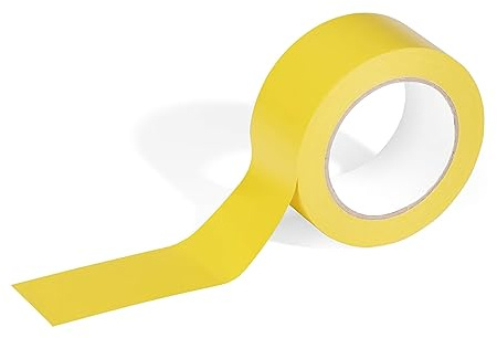 Durable Duraline Basic Markierungsband, 50 mm x 33 m, gelb, 104404 | Selbstklebendes Weich-PVC Warnband fuer den Innenbereich, Kautschukkleber fuer hohe Anpassungsfaehigkeit, leicht zu entfernen
