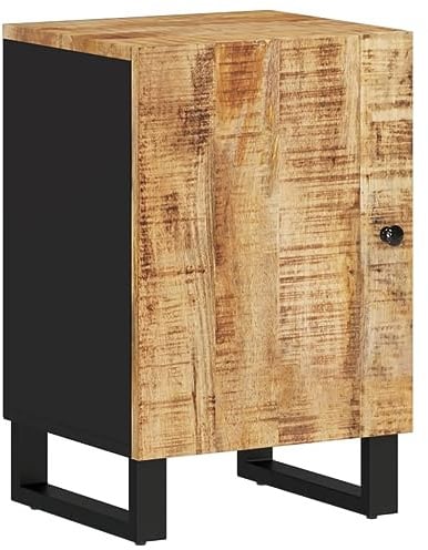 vidaXL Badschrank, Badezimmerschrank mit viel Stauraum, Schrank Badkommode mit Eisenbeinen, Beistellschrank Badmöbel, Massivholz Mango