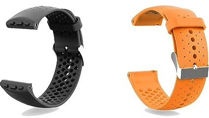 KAREN66 Armband Kompatibel mit Polar Grit X Pro Wechselarmbänder - Sport Silikon Replacement Wechselarmband Ersatzarmband für Polar Grit X Pro Uhrenarmband (Schwarz+Orange)