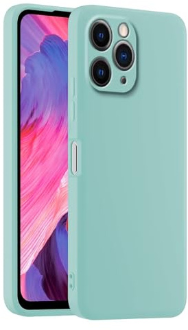 HULLIN Custodia per Telefono in Silicone Colorato, Adatta per iPhone 11 Pro Max (6.5) - Ciano chiaro