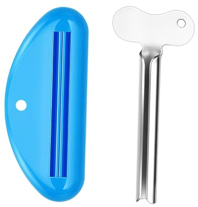 2 Pièces de Presse-tube de Dentifrice, Presse Dentifrice Anti Gaspillage, pour Dentifrice, Pigment, Cosmétiques(1pcs Presse Tube Metal, 1 pcs Presse Tube Plastique)