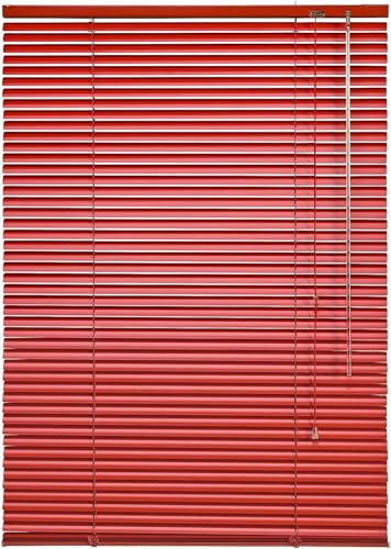 Jalousien aus Aluminium, rot, Metallklinge 2,5 cm, verstellbare Jalousien aus Aluminium für Fenster und Türen, Privatsphäre und Sonnenschutz, Breite x Höhe (60 x 180 cm)