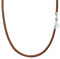 Viwind Lederkette 925 Silber Verschluss Geflochten Kunstleder Halskette 2.5mm breit Damen Herren Kette für Anhänger charm 45-60cm wählbar DIY Lederschnur (60cm, Braun)