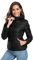 GOODSALEOK Doudoune Femme Capuche Veste Courte Femme Veste D'Hiver LéGèRe Et Chaude Veste De Sport Pour Femmes Noir XL