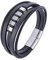 Wycian Armband Silber Elegant, Armband Frauen 5-Lagiges Lederarmband 18.5CM Rostfreier Stahl für Männer Frauen