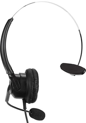 Beufee Cuffia Telefonica con Filo, Cuffia Cablata con Microfono Regolabile a 330° Auricolare Rj9 per Telefono Fisso Domestico E Ufficio Call Center