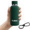 Exllena Water Bottle 350ml with Clip, Double Wall Vacuum & Insulation Keeps Drinks Cold 24 Hrs & Hot 12 Hrs, Handbag-Sized, BPA Free (Emerald Green)