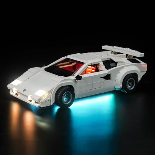LocoLee Licht Kompatibel mit Lego Lamborghini Countach 5000 Quattrovalvole, Nur Lichter Set - Kein Modell, Licht BeleuchtungSet Compatible with Lego 10337