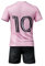 IHIMI Miami #10 Maillot de football pour enfant, unisexe, maillot de sport, maillot d'entraînement de football, avec short court (164, rose)