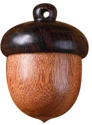 Pillendose | Tragbare Pillendose aus Holz in Form eines Pinienkerns | Pillendose für Schmuck, Medikamenten-Organizer für Tasche als Anhänger